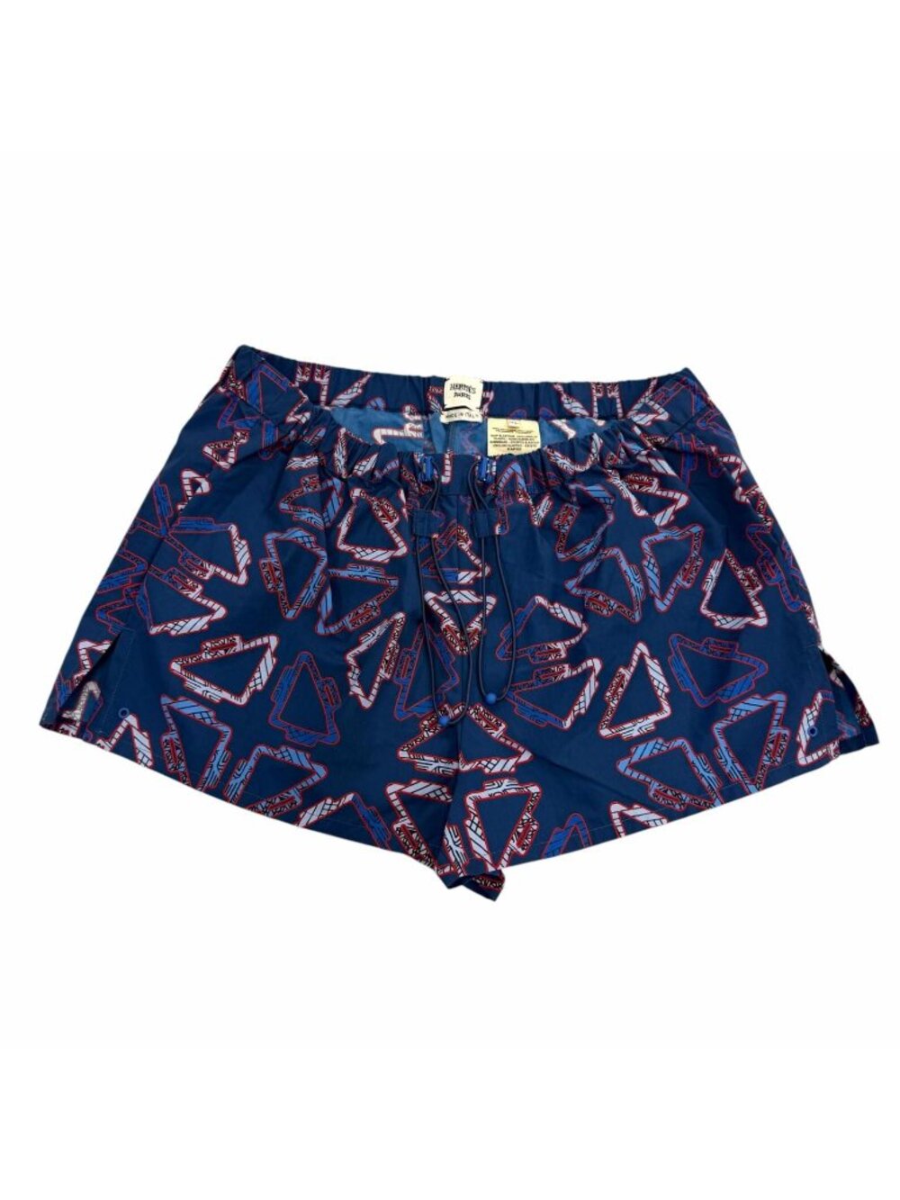 Hermes All Over Print Design Elastic Waist String Shorts Navy 40